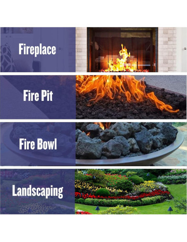 Roca de Lava Mediana American Fireglass 4.54 kg para Fogón