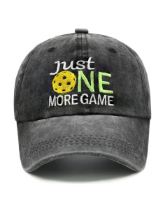 Gorra de Pickleball Ajustable Bordada 100% Algodón Negra