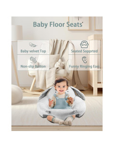 Alfombra de Juego 3 en 1 para Bebés Gris - Gimnasio de Actividades 2