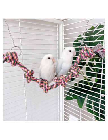 Columpio para Aves DEMONTALK 45 cm Cuerda Colorida No Tóxica