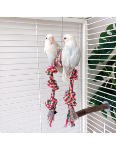 Columpio para Aves DEMONTALK 45 cm Cuerda Colorida No Tóxica 2