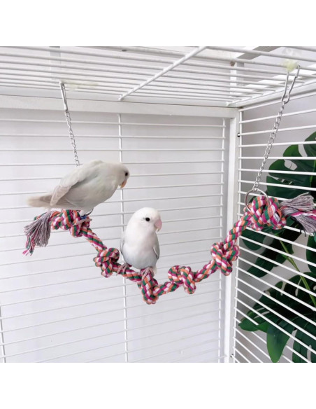 Columpio para Aves DEMONTALK 45 cm Cuerda Colorida No Tóxica