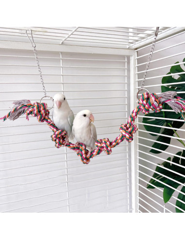 Columpio para Aves DEMONTALK 45 cm Cuerda Colorida No Tóxica