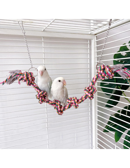 Columpio para Aves DEMONTALK 45 cm Cuerda Colorida No Tóxica