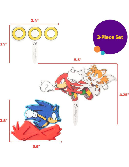 Adorno para Pastel Sonic the Hedgehog DecoPac - 3 Piezas
