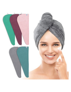 Toallas de Microfibra para Cabello TENSTARS - 5 Piezas 28x71 cm