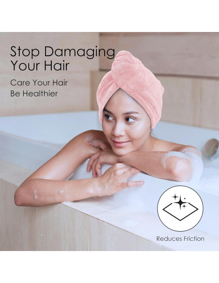 Toallas de Microfibra para Cabello TENSTARS - 5 Piezas 28x71 cm