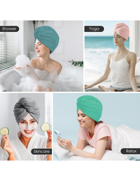 Toallas de Microfibra para Cabello TENSTARS - 5 Piezas 28x71 cm