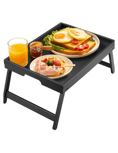 Mesa Bandeja de Cama Plegable Pipishell 41.4x27.9cm Bambú Negro