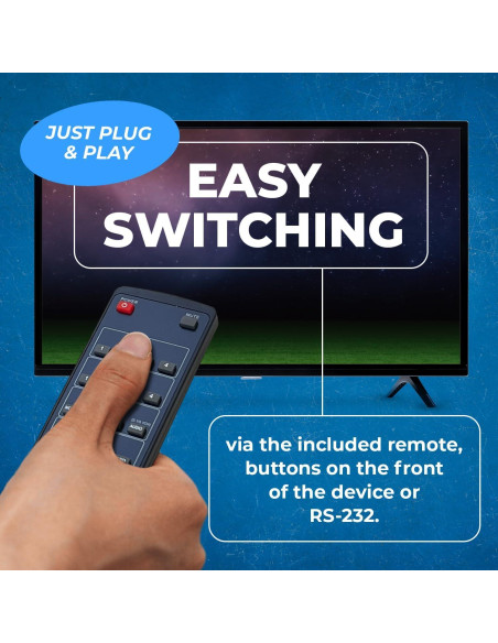 Conmutador HDMI 4 en 2 OREI HDS-402MV 4K PIP Control Remoto