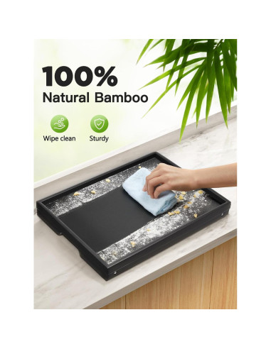 Mesa Bandeja de Cama Plegable Pipishell 41.4x27.9cm Bambú Negro