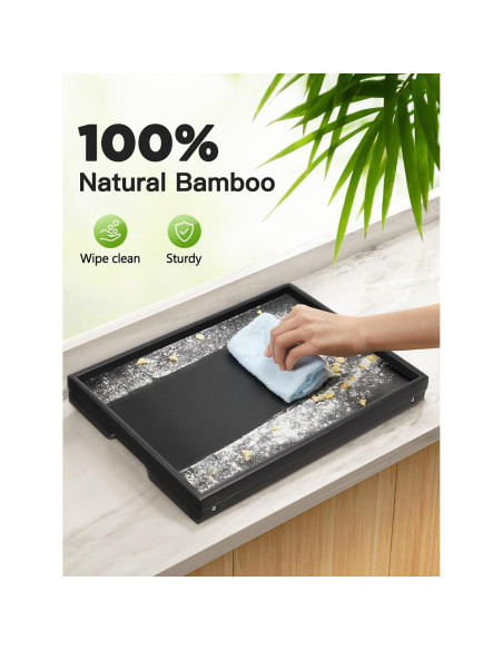 Mesa Bandeja de Cama Plegable Pipishell 41.4x27.9cm Bambú Negro