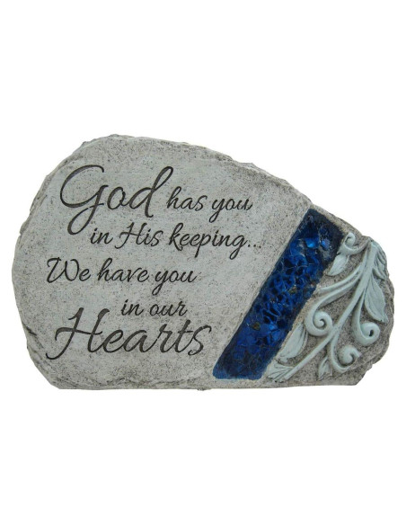 Piedra Conmemorativa de Jardín Carson Azul 12.7cm Brilla en la Oscuridad