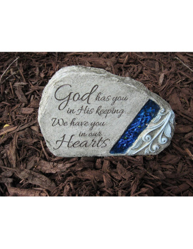 Piedra Conmemorativa de Jardín Carson Azul 12.7cm Brilla en la Oscuridad