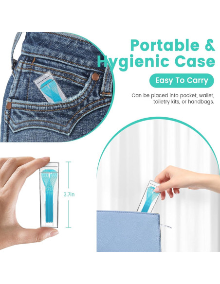 Hilos de Floss Multifuncionales Veexio FT400 con Hilo Dental Cerado Menta