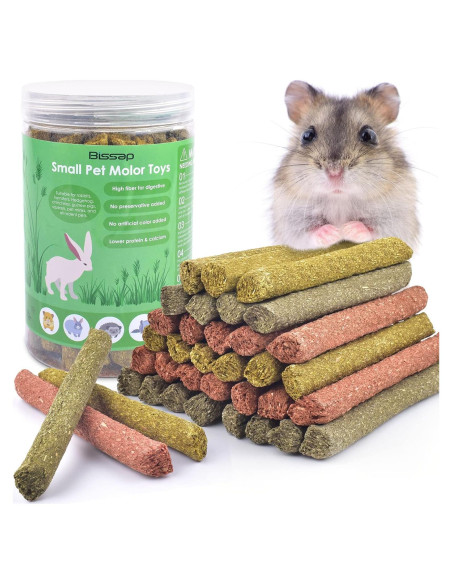 Palitos de Masticar Conejo Bissap 36PCS Heno Timothy y Zanahoria