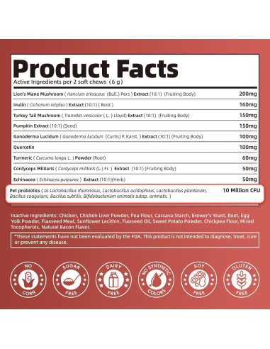 Masticables para Alergias de Perro POPPAW - 90 Unidades Sabor Tocino