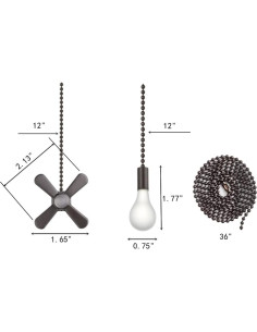 Cadena de Tirar para Ventilador de Techo LDCREEE Bronce 3 Conjuntos 2