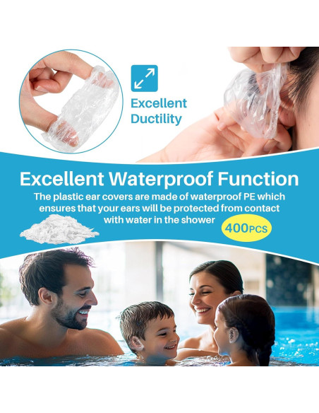 300 Cubiertas de Oído Desechables LY - Impermeables para Ducha y Tinte