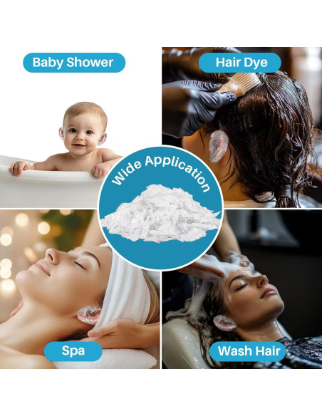300 Cubiertas de Oído Desechables LY - Impermeables para Ducha y Tinte