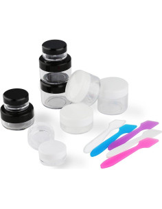Accmor 10 Contenedores de Viaje para Maquillaje 3-20g con Espátulas 2