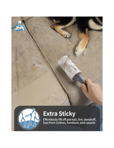 Rodillo Adhesivo MR.SIGA 540 Hojas Extra Pegajosas para Mascotas