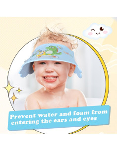 Gorro de Ducha Impermeable Niños EVA Ajustable Dinosaurio Azul 2