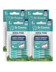 Palillos Dentales de Goma Suave Dr. Emma - 100 Unidades Menta