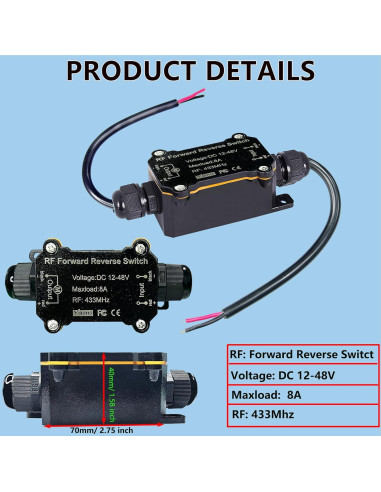 Interruptor Remoto Inalámbrico 12V-48V Shenzhenshiyoulanteerkeji IP67