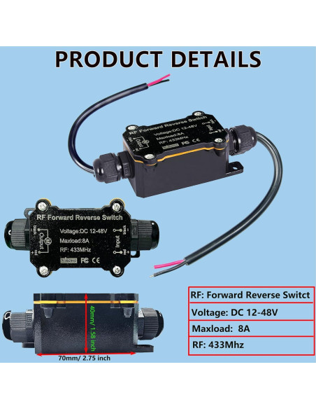 Interruptor Remoto Inalámbrico 12V-48V Shenzhenshiyoulanteerkeji IP67