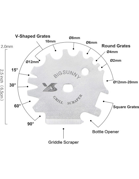 Raspador de Acero Inoxidable MSY BIGSUNNY 30.48 cm para Parrilla