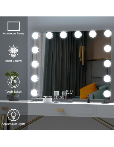 Espejo de Maquillaje Iluminado BEAUTME 60x50.7cm LED Táctil