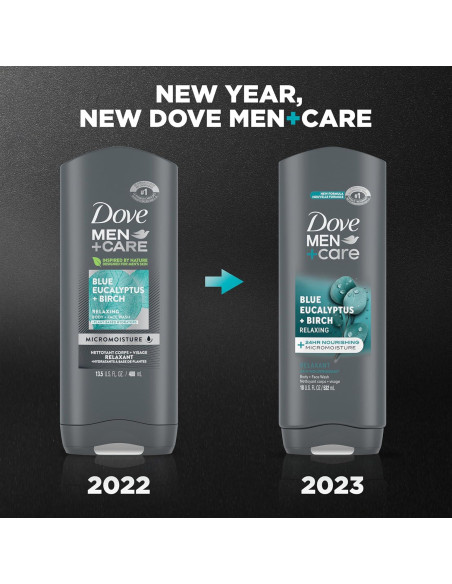 Gel de Ducha Dove Men+Care Eucalipto Azul 532 ml Pack 4