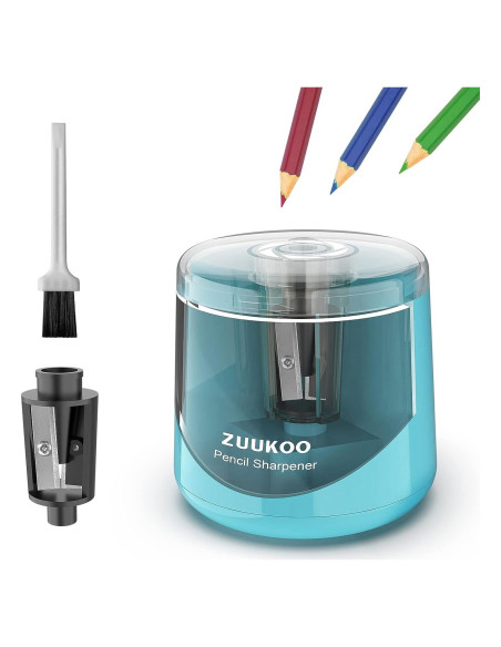 Sacapuntas Eléctrico Zuukoo Azul, Automático y Manual, Portátil