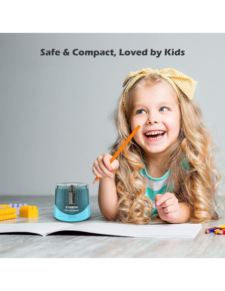 Sacapuntas Eléctrico Zuukoo Azul, Automático y Manual, Portátil