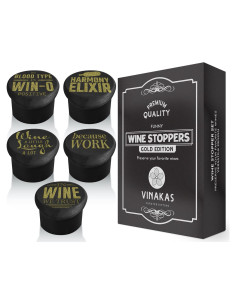 Juego de 5 Tapones de Vino de Silicona EL ÚNICO REGALO