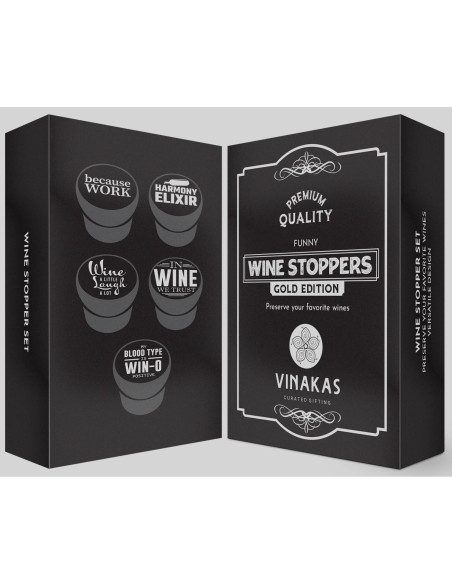Juego de 5 Tapones de Vino de Silicona EL ÚNICO REGALO