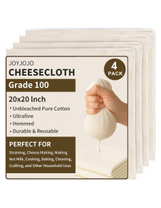 Paquete de 4 telas de queso JOYJOJO 50.8x50.8 cm algodón orgánico