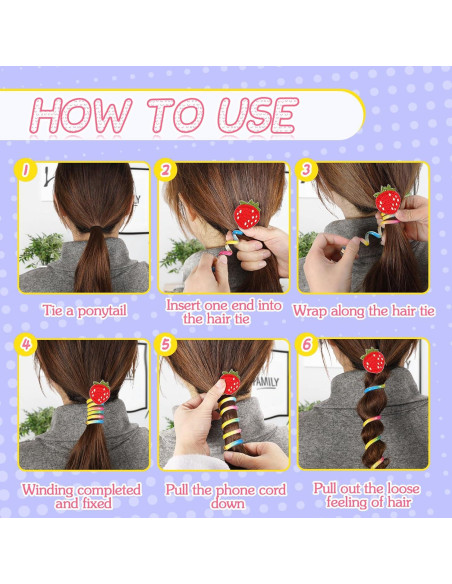 Bandas de Pelo Espirales Coloridas JUNEBRUSHS 6Pcs