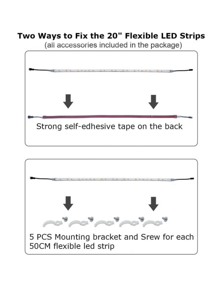 Kit de Iluminación Bajo Gabinete Litever 6 Tiras LED 50 cm 24W
