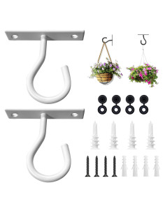 Ganchos de Techo AnDock 2Pack 2.5" para Plantas - Blanco