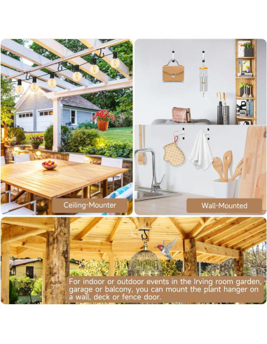 Ganchos de Techo AnDock 2Pack 2.5" para Plantas - Blanco