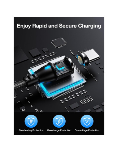 Cable de Carga Magnético USB C Aripps 3-Pack 1m/2m Carga Rápida 60W
