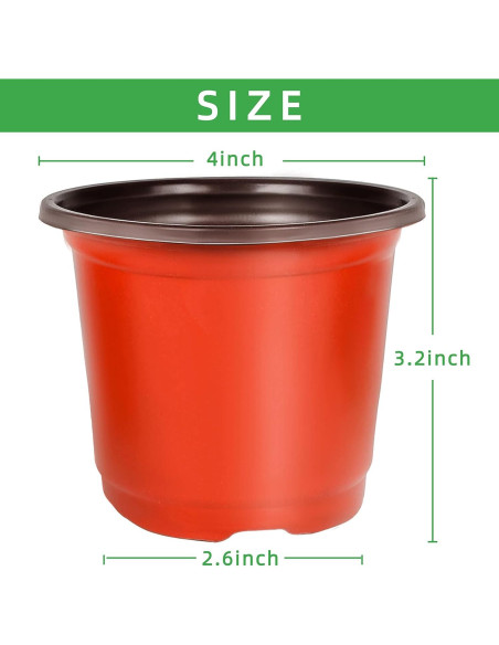Macetas de Plástico TDHDIKE 10.16 cm para Vivero 50pcs