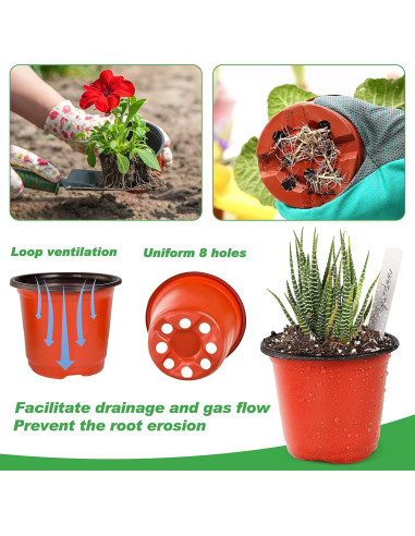 Macetas de Plástico TDHDIKE 10.16 cm para Vivero 50pcs