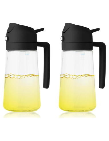 Rociador de Aceite 2 en 1 Widgetgogo 470ml Vidrio Negro