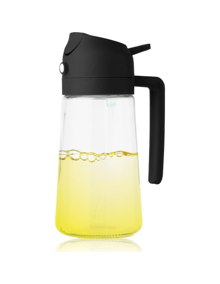 Rociador de Aceite 2 en 1 Widgetgogo 470ml Vidrio Negro