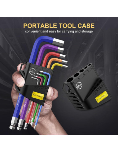 Juego de Llaves Allen AMTOVL 9PCS Métricas 1.5-10MM Antideslizante