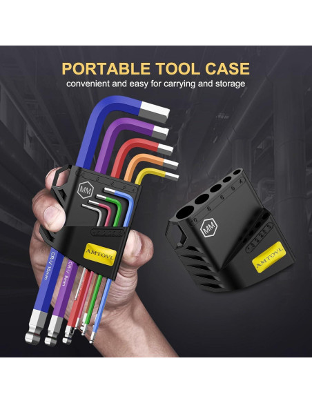 Juego de Llaves Allen AMTOVL 9PCS Métricas 1.5-10MM Antideslizante