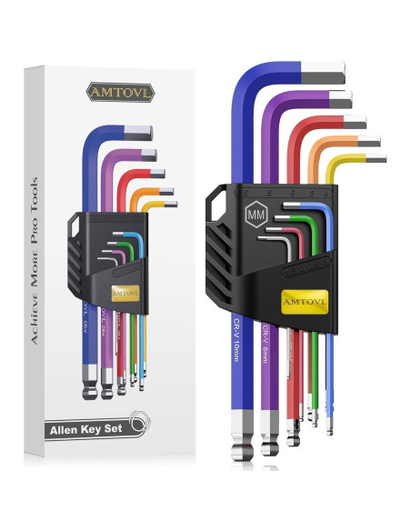 Juego de Llaves Allen AMTOVL 9PCS Métricas 1.5-10MM Antideslizante